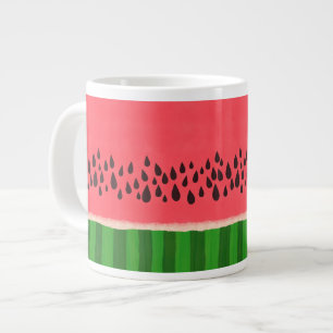 Roze en groene watermeloen grote koffiekop