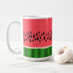 Roze en groene watermeloen koffiemok