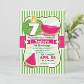 Roze en groene watermeloen, verjaardagsfeest van K Kaart (Staand voorkant)