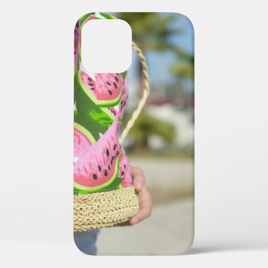 Roze en groene watermelonbedrukte zak Case-Mate iPhone case (Achterkant)