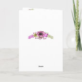 Roze en groene waterverf bloem bruiloftsprogramma aankondiging (Achterkant)