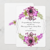 Roze en groene Waterverf Floral gemaakt van eerlij Kaart (Voorkant / Achterkant)