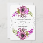 Roze en groene Waterverf Floral gemaakt van eerlij Kaart (Voorkant)