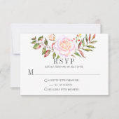 Roze en groene Waterverf Floral Rozen RSVP (Voorkant)