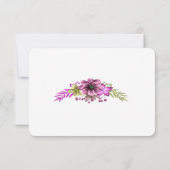 Roze en groene Waterverf Floral Wedding Table Kaar (Achterkant)