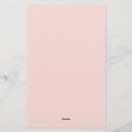 Roze en Groene Waterverf Floral Wreath Monogram Briefpapier (Achterkant)