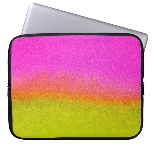 ;Roze en groene Waterverf Gradient Blend Laptop Sleeve (Voorkant)