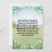 Roze en Groene Waterverf Huwelijksuitnodiging Kaart (Achterkant)