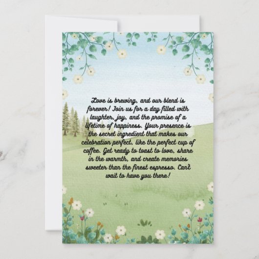 Roze en Groene Waterverf Huwelijksuitnodiging Kaart (Achterkant)