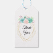 Roze en groene Waterverf Succulturen Hartelijk dan Cadeaulabel (Voorkant)