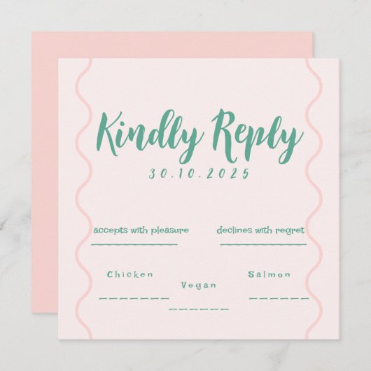 Roze en groene Wavy bruiloft (Voorkant / Achterkant)