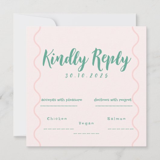 Roze en groene Wavy bruiloft (Voorkant)