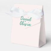 Roze en groene Wavy bruiloft Bedankdoosjes (Voorkant Zijde)