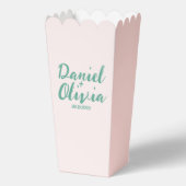 Roze en groene Wavy bruiloft Bedankdoosjes (Achterkant)