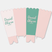 Roze en groene Wavy bruiloft Bedankdoosjes (Ongevouwen)