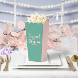 Roze en groene Wavy bruiloft Bedankdoosjes