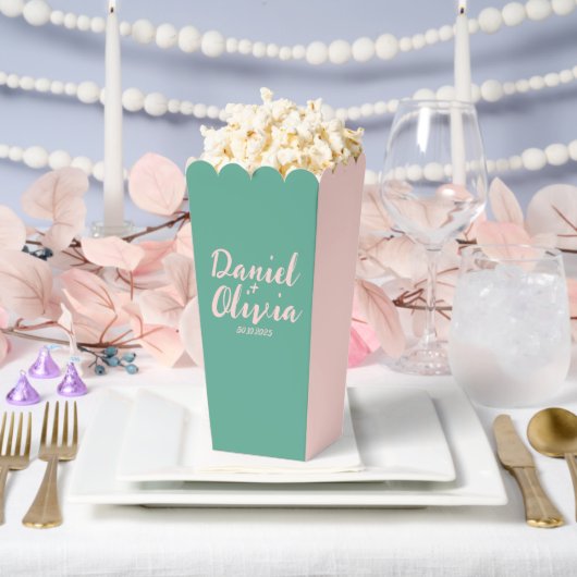 Roze en groene Wavy bruiloft Bedankdoosjes (Huwelijk)