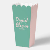 Roze en groene Wavy bruiloft Bedankdoosjes (Voorkant)