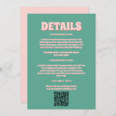 Roze en groene Wavy bruiloft behuizing Kaarten (Voorkant / Achterkant)