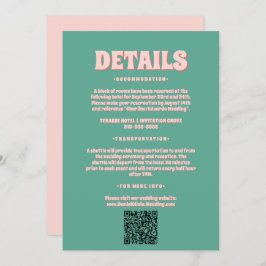 Roze en groene Wavy bruiloft behuizing Kaarten