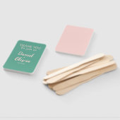 Roze en groene Wavy bruiloft Handwaaier (Niet-gemonteerd)