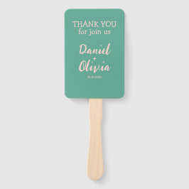 Roze en groene Wavy bruiloft Handwaaier