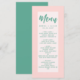Roze en groene Wavy bruiloft Menu