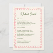 Roze en groene welkomstbrief tijdschema kaart (Achterkant)