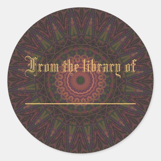 Roze en groene wiel Kaleidoscoop Ronde Sticker (Voorkant)