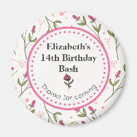 Roze en groene wilde bloemen Dank je wel