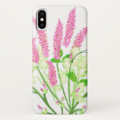 Roze en groene wilde bloemen iPhone / iPad case (Achterkant)