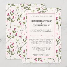 Roze en groene wilde bloemen met lange steel bruil