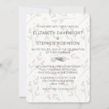 Roze en groene wilde bloemen patroon bruiloft