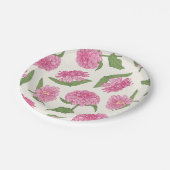 Roze en groene Zinnia bloemen Papieren Bordje (Gekanteld)