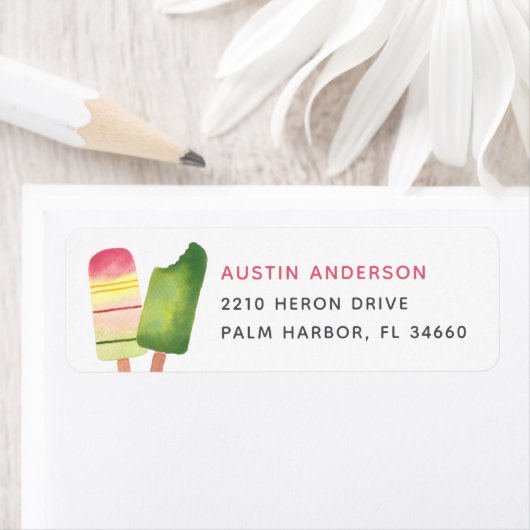 Roze en groene zomerbevolking Retouradres Etiket (Insitu)