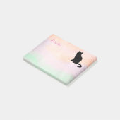 roze en groene zwarte kat, aangepast om jouw naam  post-it® notes (Schuin)