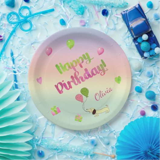 Roze en groenpasta Bord op jaarpapier (Feest)