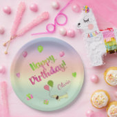 Roze en groenpasta Bord op jaarpapier (Feest)