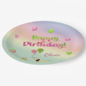 Roze en groenpasta Bord op jaarpapier (Gekanteld)