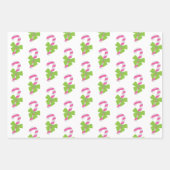Roze en groensuikerriet, kerstpapier inpakpapier vel (Voorkant)