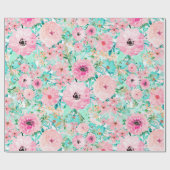  roze en handbedekking met handbediende waterverf cadeaupapier (Vlak)