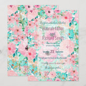  roze en handbedekking met handbediende waterverf kaart (Voorkant / Achterkant)