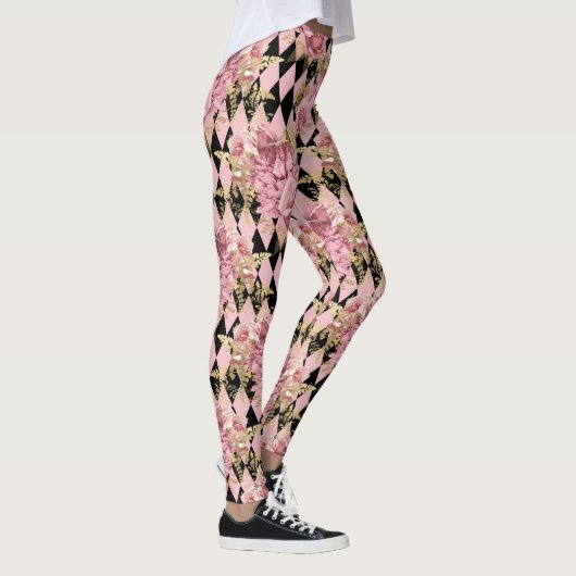 Roze en Harlequin Leggings (Rechts)