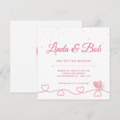 Roze en hartslag kaart (Voorkant / Achterkant)