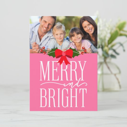 Roze en heldere, roze fotoplatte Kaart (Staand voorkant)