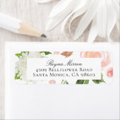 Roze en het Witte Adres van de Floral Terugkeer Etiket (Insitu)