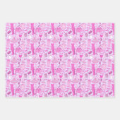 Roze en hete roze mode inpakpapier vel (Voorkant 3)