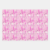 Roze en hete roze mode inpakpapier vel (Voorkant)