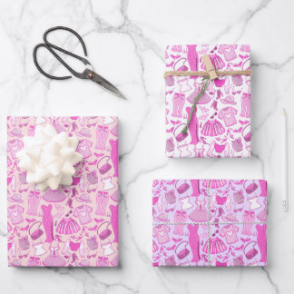 Roze en hete roze mode inpakpapier vel