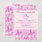 Roze en hete roze mode kaart (Voorkant / Achterkant)